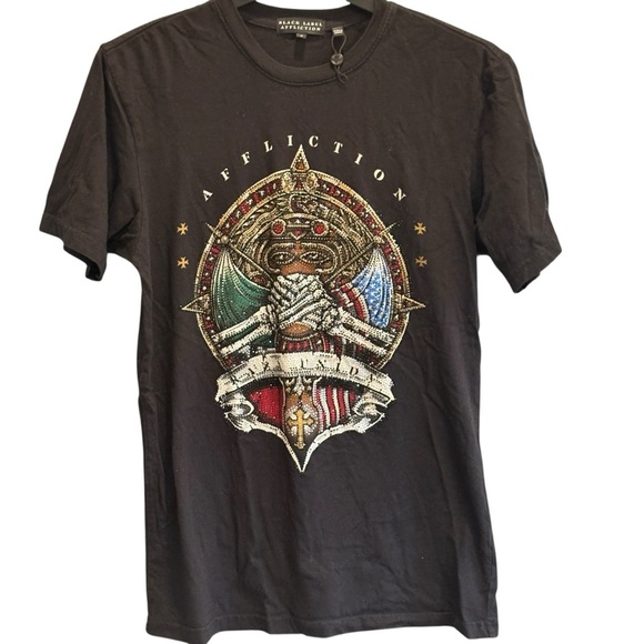 Affliction Black Label Men's Bonded by Pride Rhinestone T-Shirt Size Small - Picture 5 of 14